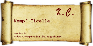 Kempf Cicelle névjegykártya